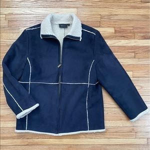 ORLY - Navy Faux Shearling Jacket